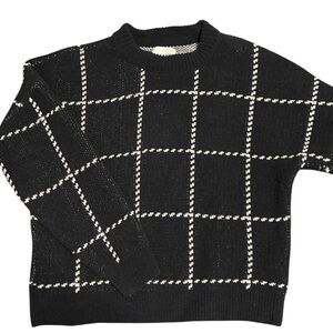 Abercrombie & Fitch Black and White Grid Sweater